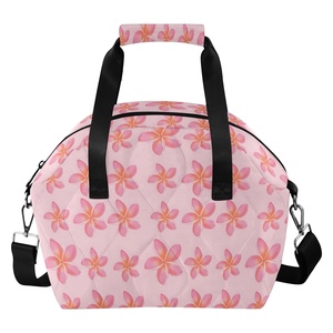 <span class=keywords><strong>Bolsa</strong></span> <span class=keywords><strong>Térmica</strong></span> Portátil Reutilizable para Picnic, Diseño Personalizado con Patrón <span class=keywords><strong>de</strong></span> Plumeria Rosa Hawaiana, <span class=keywords><strong>Bolsa</strong></span> <span class=keywords><strong>de</strong></span> Almuerzo Acolchada y Aislada para Mujer - Product Image 1