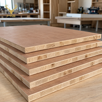 Panneau de contreplaqué en bois naturel 18 mm - Panneau en bois massif avec placage cerisier double face pour portes et meubles