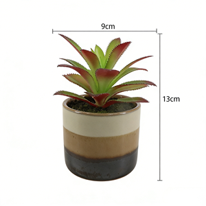 Suculenta Artificial Realista con Hojas Puntiagudas <span class=keywords><strong>en</strong></span> <span class=keywords><strong>Maceta</strong></span> de Cerámica Degradada con Tierra Artificial de 13 cm, <span class=keywords><strong>Agave</strong></span> Artificial para Decoración de Sala de Estar o Dormitorio - Product Image 4