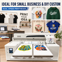 Imprimante DTG professionnelle à double station pour t-shirts avec deux têtes d'impression XP600, machine d'impression directe sur vêtement pour petites entreprises