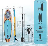 Ventes Flash : Planche de SUP gonflable BAX ASTRONAVE avec impression UV sur bois, accessoires inclus, 11''*32, en PVC/EVA cousu