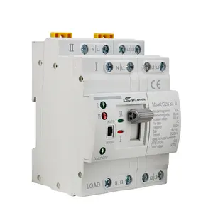 WZQY Interruptor de Transferencia ATS de Doble Potencia, Pequeño Interruptor Automático, 63A, 4 P, para Generador Genset, Parte 32A a 100A, 4 Polos, 63 AC220V