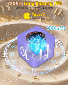 Minuteur numérique Pomodoro Cube 5/<span class=keywords><strong>10</strong></span>/25/50 min, Minuteur visuel de productivité pour enfants, <span class=keywords><strong>Compte</strong></span> <span class=keywords><strong>à</strong></span> <span class=keywords><strong>rebours</strong></span> personnalisé, Modes silencieux et sonores - Product Image 5