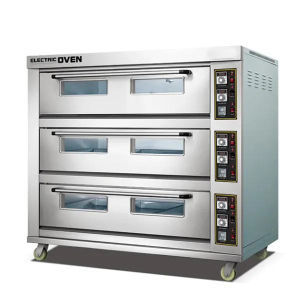 Hot sale 3 Deck 9 Trays Commercial Industrial Bakery Electric and Electric Deck Pizza Bread Baking Oven