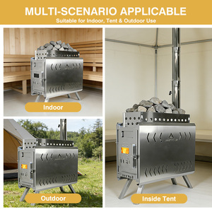 Poêle de camping INBESTCAMP en acier, multi-combustibles, pliable, coupe-vent, pour tente, sauna, style Colorado - Product Image 3