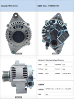 Alternateur de voiture 12V 85A OAP 7PK pour TOYOTA Hiace Hilux Land Cruiser 2000 à 2007, Amérique du Sud 270600L020