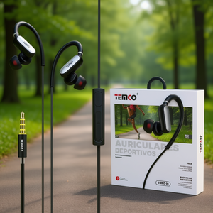 Temco Sports Earphones <b>Wired</b> With Mic For Running And Workout - Product Image 1