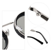 Lunettes de soleil innovantes à lentille ND9 réglable, protection UV, unisexes, rondes, style steampunk, pour la pêche, la conduite et les activités de plein air