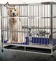 Weego amazon vendita calda cassa per cani resistente gabbia per animali domestici grande gabbia per cani pieghevole in acciaio inossidabile con ruote