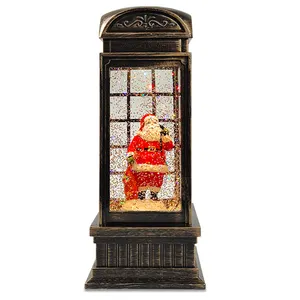 High Quality Musical Lantern Led Lighted Snowing Revolving Santa Claus Snow Globe Christmas