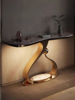 Console murale longue et étroite multifonctionnelle en quartz, style moderne et minimaliste, pour entrée et couloir, au design luxueux et discret