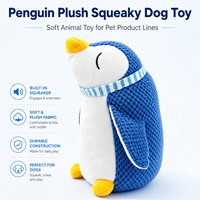 Jouet pour chien en peluche pingouin couineur avec papier froissé, jouet doux pour animaux de compagnie, emballage personnalisé, vente en gros