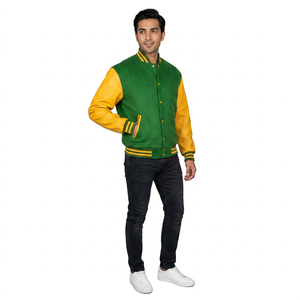 Streetwear Custom Waterproof <b>Fur</b> Trim Men's Baseball Varsity Jacket with Embroidery and Cotton Material - Product Image 1