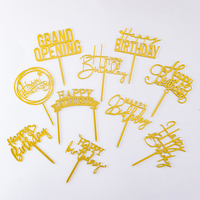 Décoration de gâteau personnalisée en acrylique doré épais pour anniversaire, mariage, remise de diplôme, fête des mères
