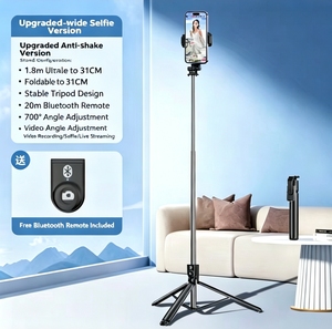 Factory Wholesales Selfie Stick with LED light and Phone Stand Holder Wireless Portable Handheld <b>Tripod</b> Stand for Mobile Phone - Product Image 6