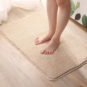 Alfombra de baño de microfibra superabsorbente, alfombrilla de ducha antideslizante personalizada, colorida y fina, barata