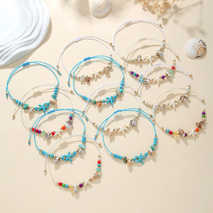 Fashion Jewelry Set <b>Beaded</b> <b>Bracelets</b> Starfish Seashell Summer Beach Ocean Style Unisex Gift - Product Image 3