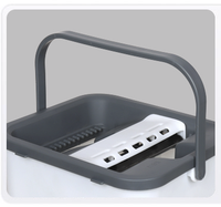 Serpillère manuelle en microfibre à 360 degrés, séparation humide/sec, manche extensible, perche en acier inoxydable, seau mains libres grande capacité