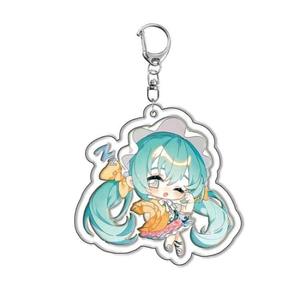 Hatsune Miku MEIKO Langhaar-Prinzessin Anime-Figuren Acryl-Digitaldruck Schlüsselanhänger Anhänger aus Kunststoff Erdbeere - Product Image 6