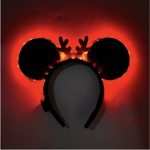 Diadema Luminosa LED con Orejas de Mickey, Accesorio para el Cabello con Orejas de Ratón Brillantes, Artículos para Fiestas de Cumpleaños para Niños y Niñas, Accesorios para la Cabeza de Navidad - Product Image 1