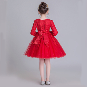 Robe de princesse personnalisée en gros pour enfants, à manches longues, en gaze moelleuse, pour spectacle et fête - Product Image 2
