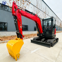 Mini-excavatrice chinoise professionnelle à bras zéro déplacement, importée, avec moteur Euro 5 EPA, 4 tonnes, pour espaces étroits