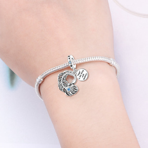 Pulsera original de cuentas de cobre blanco - Joyería DIY con colgante de plumas, joyería personalizada para mujer - Product Image 6