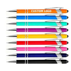 Cheapest Aluminum Metal Ballpoint Stylus Cheap <b>Pen</b> Logo Soft Rubber Touch Screens for Mobile Phone Custom Promotional Gifts - Product Image 1