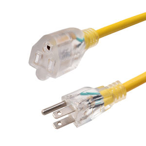 10ft 18/3 16/3 12/3 SJT <strong>UL</strong> Approval NEMA <strong>5</strong>-15P to <strong>5</strong>-15R Waterproof IP44 AC Power <strong>Cord</strong> Cable Extension <strong>Cord</strong> - Product Image 2