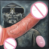 Manchon de pénis télescopique réaliste en silicone liquide, grande taille, étanche, souple, chauffant, avec ventouse, télécommandé par application, avec fonction préservatif