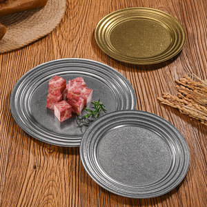 Plato Redondo de Acero Inoxidable de 20 cm, Plano y Poco Profundo, para Uso Comercial en Hoteles y Restaurantes - Product Image 1