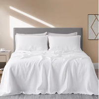 Vente en gros d'usine, ensemble de draps en coton biologique 100%, ensemble de literie de luxe pour hôtel, super doux