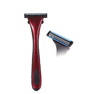Maquinilla de Afeitar Importada de Triple Hoja con Mango de Metal Completo <span class=keywords><strong>para</strong></span> Uso Facial y Corporal, Empaque en Blister - Product Image 1