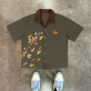 <span class=keywords><strong>Camicia</strong></span> da Uomo Traspirante Antirughe con Stampa Digitale 3D, Manica Corta, Stile Retrò Americano, Casual Primaverile, Servizio OEM - Product Image 5