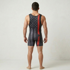 Combinaison de lutte pour adultes, design personnalisé sublimé, 100% polyester extensible, compression légère, séchage rapide - Product Image 2
