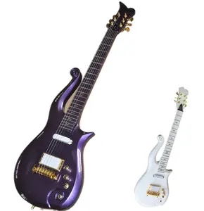 Huiyuan prince guitare guitare électrique avec touche en palissandre, matériel doré, Instrument à cordes