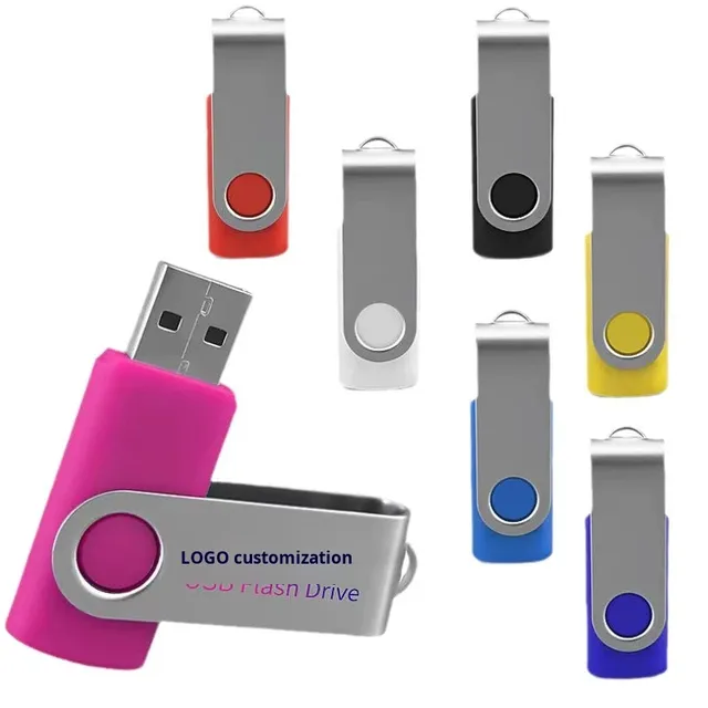 32GB/64GB/128GB Exhibition Business Gift with Engraving  Rotating USB Flash Drive