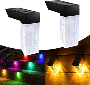 Lumières solaires d'escalier blanc chaud couleur changeante applique murale solaire éclairage de terrasse de clôture pour décor de <span class=keywords><strong>balcon</strong></span> <span class=keywords><strong>extérieur</strong></span> - Product Image 1