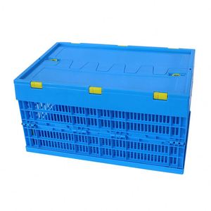 Easy- Folding Collapsible Plastic Crate For Shopping-Mall Storage
