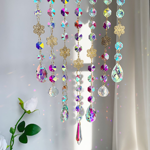 Campana de Viento de Cristal Hecha a Mano, <span class=keywords><strong>Atrapasueños</strong></span> Arcoíris para Decoración Navideña Interior/Exterior, Decoración Boho de Ensueño - Product Image 4