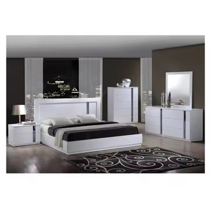 Ensemble de meubles de <span class=keywords><strong>chambre</strong></span> à coucher pour hôtel, design moderne, lit king size réglable en hauteur, 5+ tiroirs, bois MDF peint à la laque de haute qualité - Product Image 1