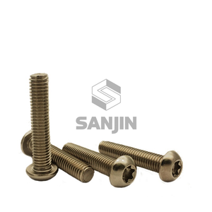 OEM อเมริกันอิมพีเรียล # สกรูหัวหกแฉกเคลือบสังกะสีไทเทเนียมบริสุทธิ์ GR2 ขนาด 8-32*1/4"~3/4" UNC แบบหัวครึ่งปุ่ม Torx Groove - Product Image 2