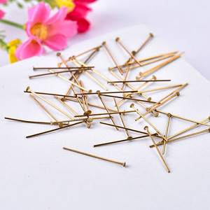 Épingles en T en cuivre, accessoires de bijouterie, tête ronde 25 mm, pour la création de bijoux et les fournitures d'artisanat DIY - Product Image 3