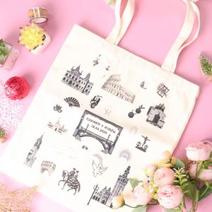 Sac fourre-tout pliable personnalisé en toile Ripstop, motif dessin animé mignon, réutilisable et extensible - Product Image 1