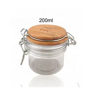 100Ml 200Ml 400Ml Vuông Kilner Glass Thực Phẩm Jar Với Tre Nắp Đặt Thực Phẩm