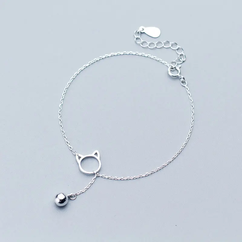 Meichu — bracelet breloque en argent Sterling 925 pour femmes et filles, chaîne fine, ajouré, Simple, à la mode, mignon, porte-bonheur