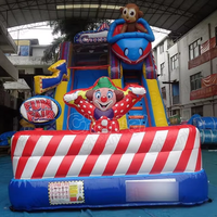 Château gonflable commercial à thème singe pour carnaval, toboggan gonflable sec pour événements extérieurs et fêtes