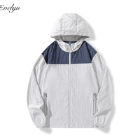 Jaket Luar Ruangan Anti UV Lengan Panjang Berkerudung untuk Pria dan Wanita EVELYN, Ringan, Anti Sinar Matahari, Pakaian Memancing, OEM ODM Model 2024