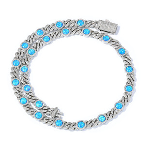 Collier de luxe personnalisé en moissanite arc-en-ciel, argent sterling 925, style hip-hop, entièrement serti de pierres brillantes VVS multicolores, passe le testeur de diamant - Product Image 1