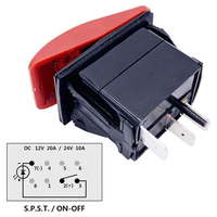 Interrupteur à bascule LED bleu 4 broches marche/arrêt 12V/24V pour clignotants, gravé au laser, SPDT, pour voiture